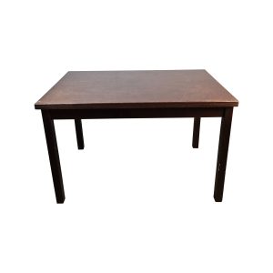 Super-Seat | Eine Hudson Vintage Holz-Cafétafel in Braun (120x80) | Donkerbruine Houten Tafel, rechtwinklig, vier rechte Poten, Vintage-Ausrüstung. | Horecameubilair