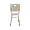 Super-Seat | Weißer Bistrostuhl aus Holz, geschwungene Rückenlehne, dreieckige Aussparungen, horizontale Stützstäbe. | Catering Möbel