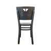 Super-Seat | The Dotty Deco wooden bistro chairs vintage black | Vintage wooden chair with black distressed finish, triangle cut-out, straight legs |. | Catering Möbel