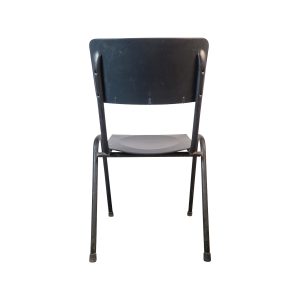 Super-Seat | Ein schwarzer Metallstuhl mit Sitz und Rückenlehne aus Kunststoff | Zwarte metallalen stoel met kunststof zitting en rug; 4 poten, eenvoudig design. | Horecameubilair