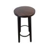 Super-Seat | The Pub industrial vintage pub bar stools | Dunkelbrauner Holzsitz, drei schwarze Metallbeine, Metallfußstütze. | Catering Möbel