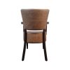 Super-Seat |Brauner Retrostuhl mit Armlehnen, Holzbeinen, braunem Stoffbezug, stilvoller Look. | Catering Möbel