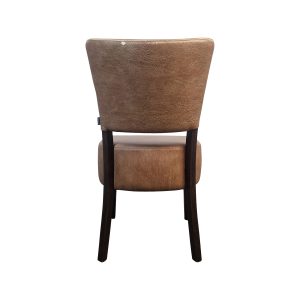 Super-Seat | Brown upholstered chair with dark wooden legs | Bruine stoffen stoel met gebogen rugleuning en donkere houten poten, zachte zitting. | Horecameubilair
