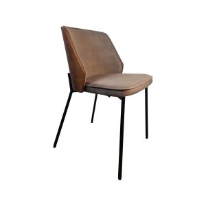 Super-Seat | Die New York Design Stühle Holz Samt Mokka | Braune Fluwelen-Sitze und Teppiche, Potenziometer aus schwarzem Metall, Akzente aus Holz, moderne Einrichtung. | Horecameubilair