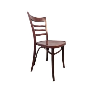 Super-Seat | The Tobias Thonet wooden café chairs vintage brown Vintage brauner Holzstuhl mit gebogener Rückenlehne und drei horizontalen Latten. | Catering Möbel