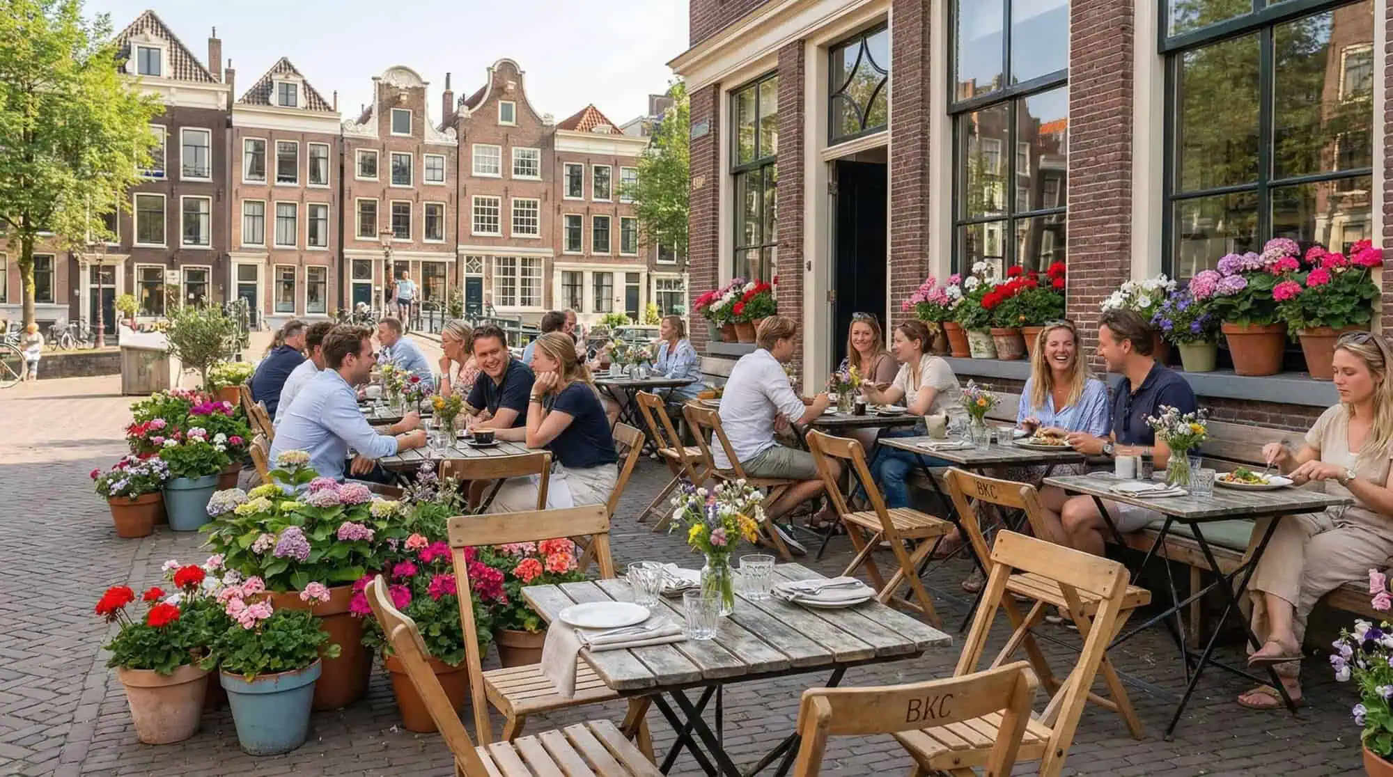 BKG Vintage Holz-Klappstühle Hellbraun