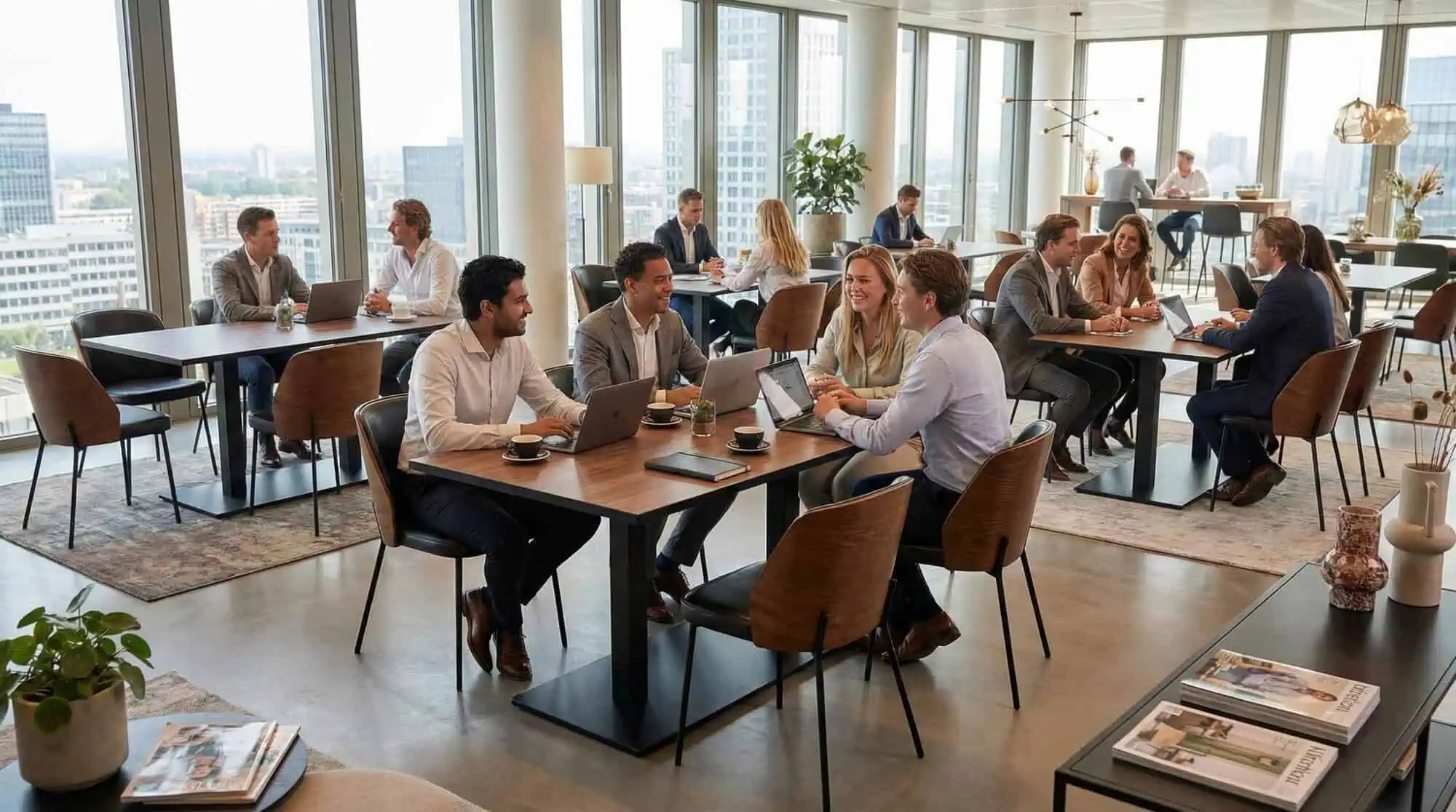 New York Designerstühle aus Holz mit schwarzem Leder