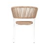 Super-Seat | Ibiza wit (terras) stapelstoelen | Witte metalen frame, gevlochten rattan zitting/rug, kussen en stapelbaar. | Horecameubilair