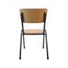 Super-Seat | The Campus Vintage Holz-Schulstühle stapelbar | Licht houten zitvlak en rugleuning, zwarte metalen poten, stapelbare schoolstoel. | Horecameubilair