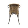 Super-Seat | Die Tivoli Terrassenstühle stapelbar | Chromgestell, geschwungene Metallarmlehne, geflochtener Rattanteppich und Sitz in Hellbraun. | Catering Möbel