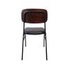 Super-Seat | Jody Designstühle für die Gastronomie | Zwart metalen frame, donkerbruine houten rugleuning, zwarte stoffen zitting. | Horecameubilair