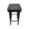 Super-Seat | The Beaumont Hutten Art-Déco-Barhocker in Schwarz | Zwarte houten barkruk met strakke lijnen, radiërend patroon en metalen voetsteunen. | Horecameubilair