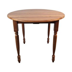 Super-Seat |The Kingsley Vintage Café-Tische rund 90cm aus Holz|Ronde tafel, bruin hout, glad blad, vier gedraaide poten; warme vintage uitstraling. | Horecameubilair