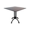 Super-Seat | The Metro Café-Terrassentische HPL Schwarz 80x80 inkl. Gestell Gestell | Zwarte moderne vierkante tafel van HPL met vlak blad en metalen gebogen poten. | Horecameubilair