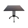 Super-Seat | The Metro Café-Terrassentische HPL Schwarz 80x80 inkl. Gestell Gestell | Zwart vierkant HPL tafelblad, metalen onderstel met 4 gebogen poten, modern look. |. | Horecameubilair
