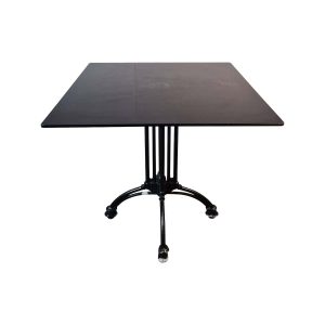 Super-Seat | The Metro Café-Terrassentische HPL Schwarz 80x80 inkl. Gestell Gestell | Zwart vierkant HPL tafelblad, metalen onderstel met 4 gebogen poten, modern look. |. | Horecameubilair