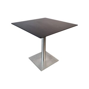 Super-Seat | The Forge Bistro-Terrassentische HPL Schwarz 80x80 inkl. Gestell Gestell | Zwarte HPL vierkante tafel, metalen poot, strak design |. | Horecameubilair