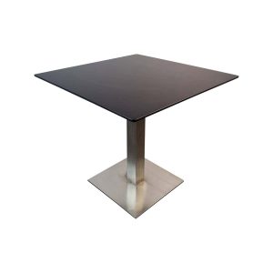Super-Seat | The Monarch Gastronomie-Terrassentische HPL Schwarz 80x80 inkl. Gestell Gestell | Vierkant zwart HPL blad, metalen poot; strak design, weerbestendig voor buitengebruik. | Horecameubilair
