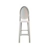 Super-Seat | The Kartell One More Please Barhocker Weiß | Witte houten barkruk met ronde, massieve rugleuning en rechte poten, strak design. | Horecameubilair