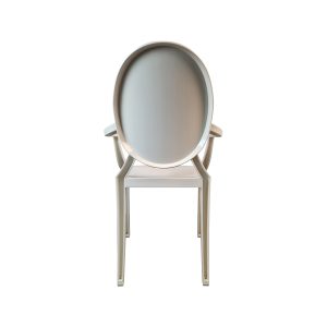 Super-Seat | The Kartell Victoria Ghost Armlehnstühle Weiß | Witte kunststof stoel met ovale rugleuning, right armleuningen en vier poten. | Horecameubilair