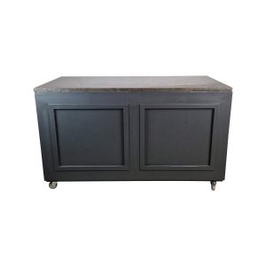 Super-Seat | Die mobilen Sideboards anthrazit mit Marmorplatte 160x80cm | Schwarzer Schrank mit Marmorplatte, 2 Türen, Metallgriffen und Rollen |. | Catering Möbel