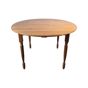 Super-Seat | The Langley Retro Café-Tisch aus Holz rund 120cm | Ronde houten tafel, natuurlijke finish, vier gedraaide poten, retro stijl. | Horecameubilair