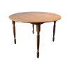 Super-Seat | The Langley Retro Café-Tisch aus Holz rund 120cm | Ronde houten tafel, glad oppervlak, vier gedraaide poten, bruin hout. | Horecameubilair