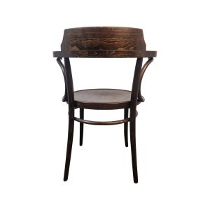 Super-Seat | Sofia Vintage-Thon-Caféstühle | Donker hout, gebogen rugleuning, armleuningen, elegant poten, volledig houten stoel. | Horecameubilair