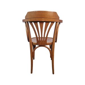 Super-Seat | The Nova Vintage Thon Armlehnstühle aus Holz Braun | Bruin gebeitst hout, gebogen rugleuning, verticale spijlen, ronde zitting. | Horecameubilair