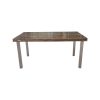 Super-Seat | The Jorg Terrassentische aus Gerüstholz 165x90cm | Rechthoekige tafel met donker houten blad en rechte metalen poten. | Horecameubilair