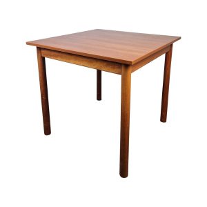 Super-Seat | The Dänisches Design Vintage-Cafétische aus Holz 80x80cm | Vierkante houten tafel, naturel kleur, met ronde poten en glad blad, vintage stijl. | Horecameubilair