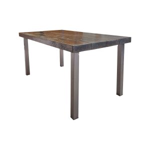 Super-Seat | Die Jorg Terrassentische aus Gerüstholz 165x90cm | Rechthoekige tafel, bruin hout blad, rechte metalen poten, industrieel design. | Horecameubilair
