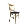 Super-Seat | The Napoleon Stühle gold mit blauer Velours-Sitzfläche | Goudhouten frame, blauwe velours zitting, verticale spijlen rug |. | Horecameubilair