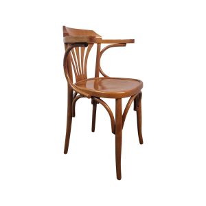 Super-Seat | The Nova Vintage Thon Armlehnstühle aus Holz Braun | Bruine houten armleunstoel met gebogen rugleuning, gladde zitting, schuine poten. | Horecameubilair