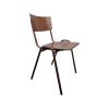 Super-Seat | The Rocco Retro Holz-Schulstühle Dunkelbraun | Donkerbruine houten stoel met gebogen rugleuning, metalen poten, retro stijl. | Horecameubilair