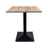 Super-Seat | The Mason Melamine Eiche Tischplatten 67x67cm | Hellbraune Eichenplatte, schwarze Metallbeine, quadratisch, modernes Design. | Catering Möbel