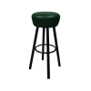 Super-Seat | The Industrielle Pub-Barhocker dunkelgrün | Donkergroene stoffen zitting, zwart metalen poten, ronde voetsteun. | Horecameubilair