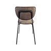 Super-Seat | Black Diego Stuhl mit brauner Polsterung, geschwungenem Teppich, schwarzen Metallbeinen; stilvoll und modern. | Catering Möbel