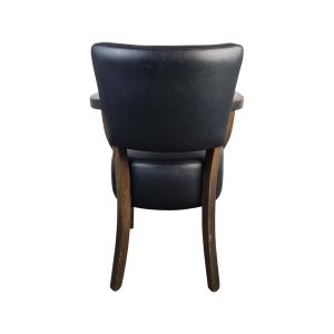 Super-Seat | The Lisa Hospitality Stühle schwarz Diego chair | Zwarte stoffen stoel met gebogen rugleuning, armleuningen en donkere houten poten. | Horecameubilair