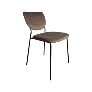 Super-Seat | The Lisa hospitality chairs black Diego Brown gepolsterter Stuhl mit geschwungenem Teppich, schwarze Metallbeine; stilvoll und modern. | Catering Möbel