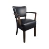 Super-Seat | The Lisa Hospitality Stühle schwarz Diego | Zwarte stoel met stoffen bekleding, houten poten en armleuningen, modern design. | Horecameubilair