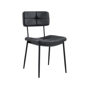 Super-Seat |Vintage Lederstuhl in Cognac Vintage cognacfarbener Lederstuhl, abgewinkelte Metallbeine, gepolsterter Sitz und Teppich. | Catering Möbel