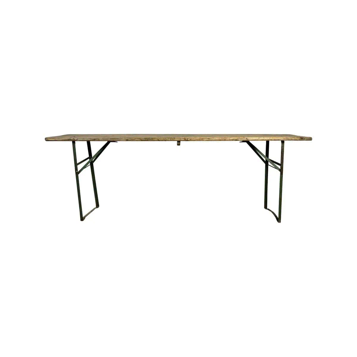 Super-Seat |Rechteckiger Bewirtungstisch mit schwarz-goldener Platte und schwarzem Rahmen, 70cm breit, Seitenansicht. | Catering Möbel