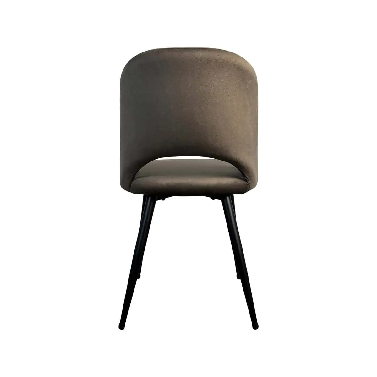 Super-Seat | Maison design chairs velvet mocha | Samtstuhl in Mokka, abgerundeter Bezug und Sitz, schwarze Metallbeine, moderner Look. | Catering Möbel