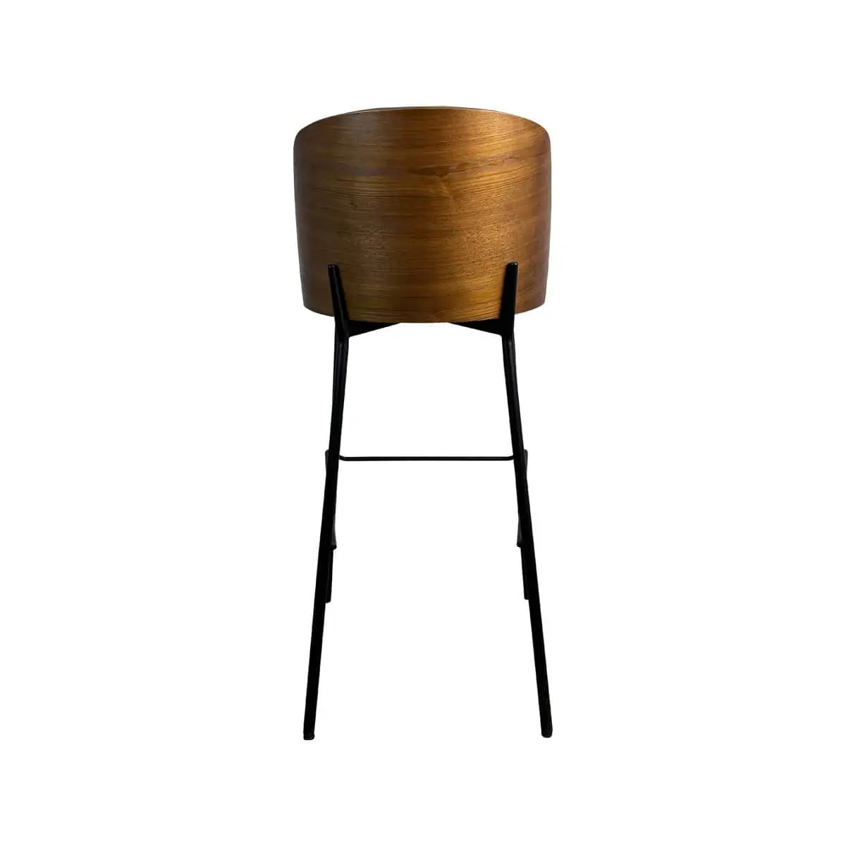 Super-Seat | Maison Design Stühle Samt Mocha Barhocker | Samt mokkabrauner Sitz, Holzrücken, schlanke schwarze Metallbeine. | Catering Möbel