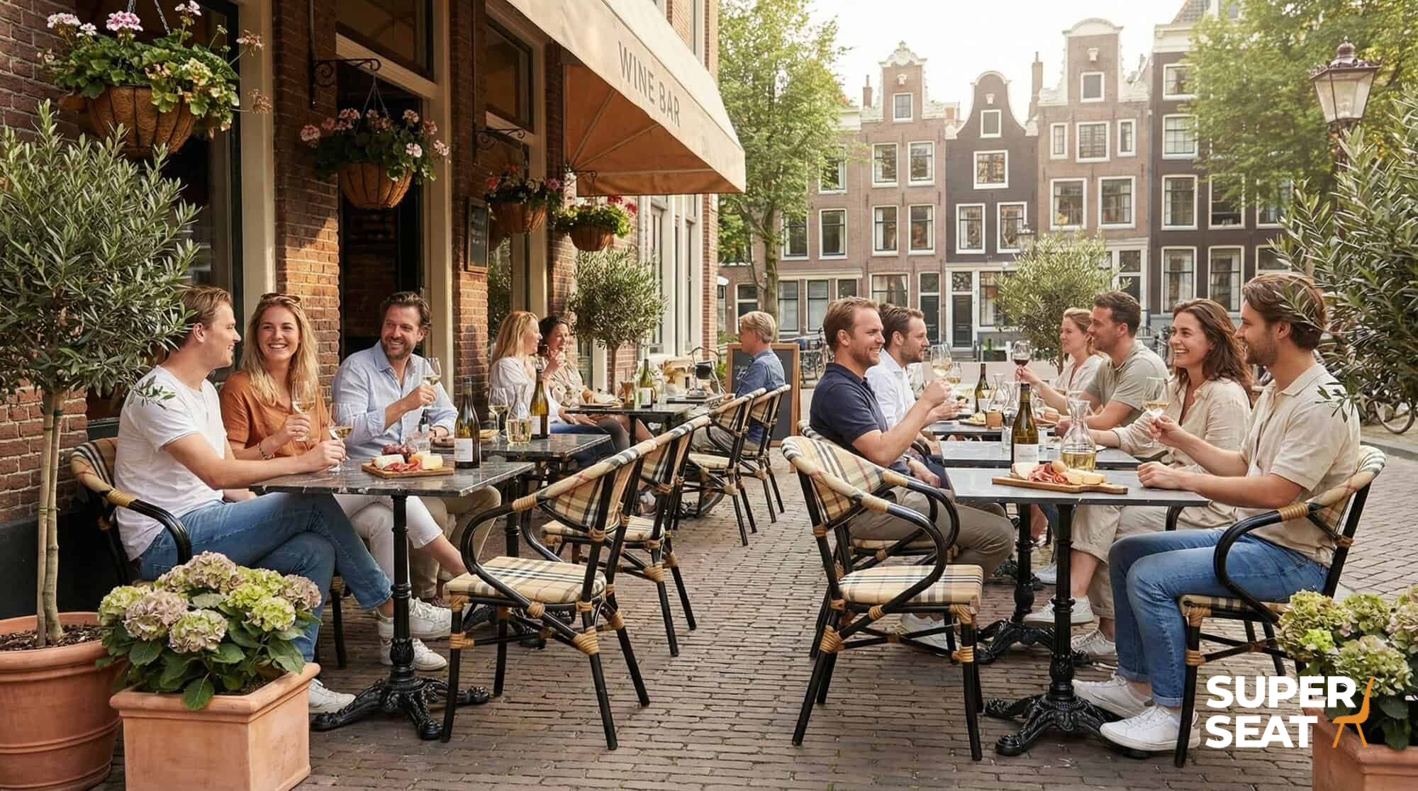 Burlen & Co. Gastronomie Terrassenstühle Karo – stapelbar