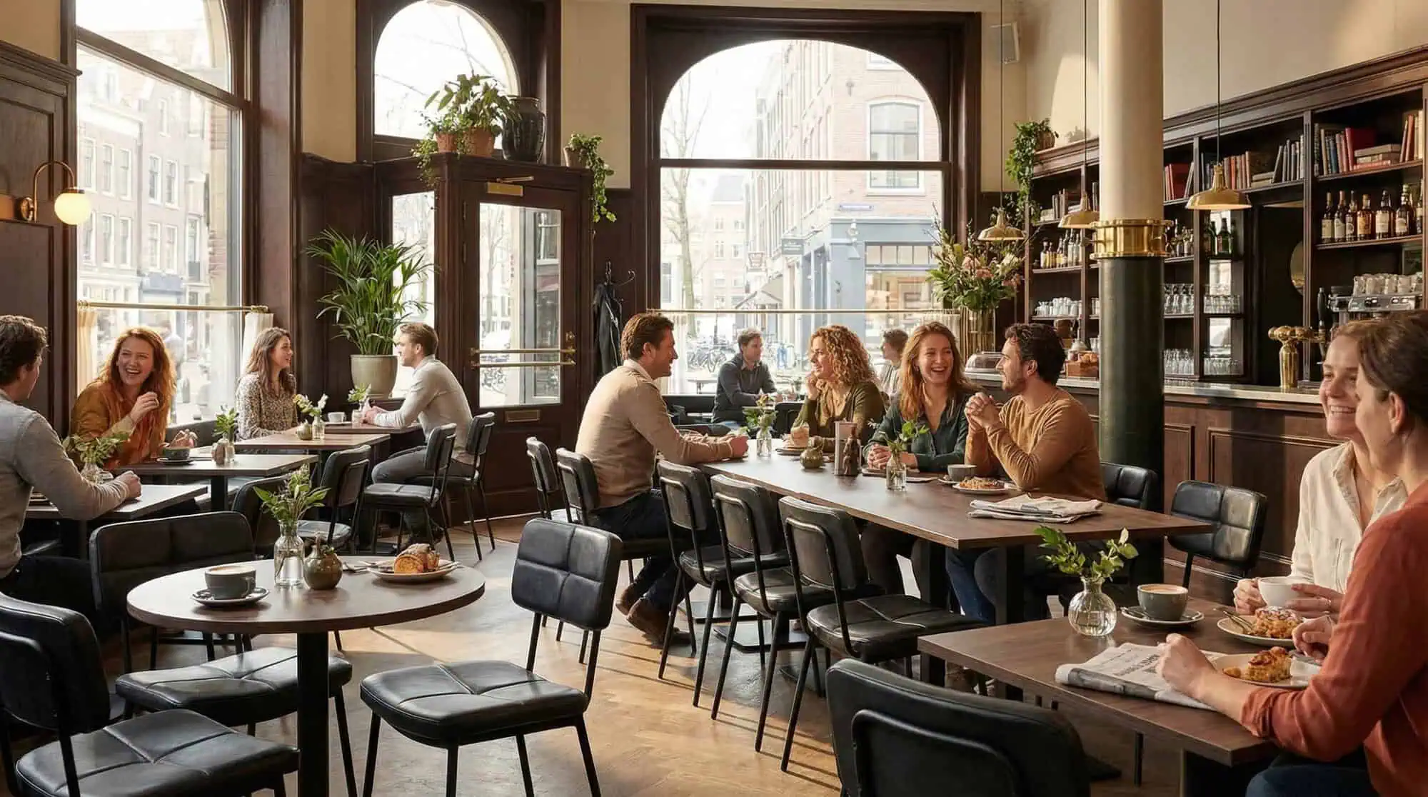 Gerlon Designstühle Vintage-Leder Schwarz