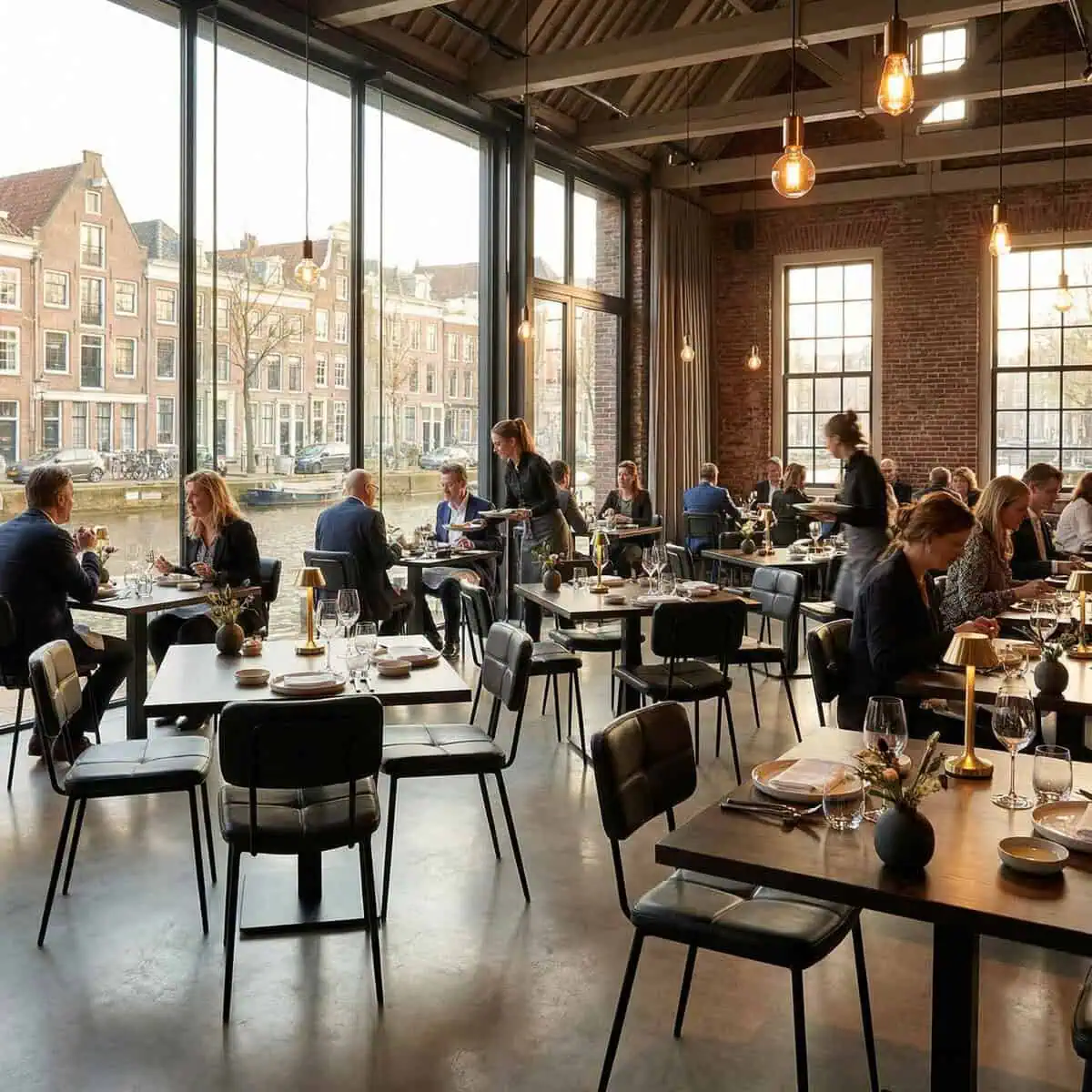 Gerlon Designstühle Vintage-Leder Schwarz