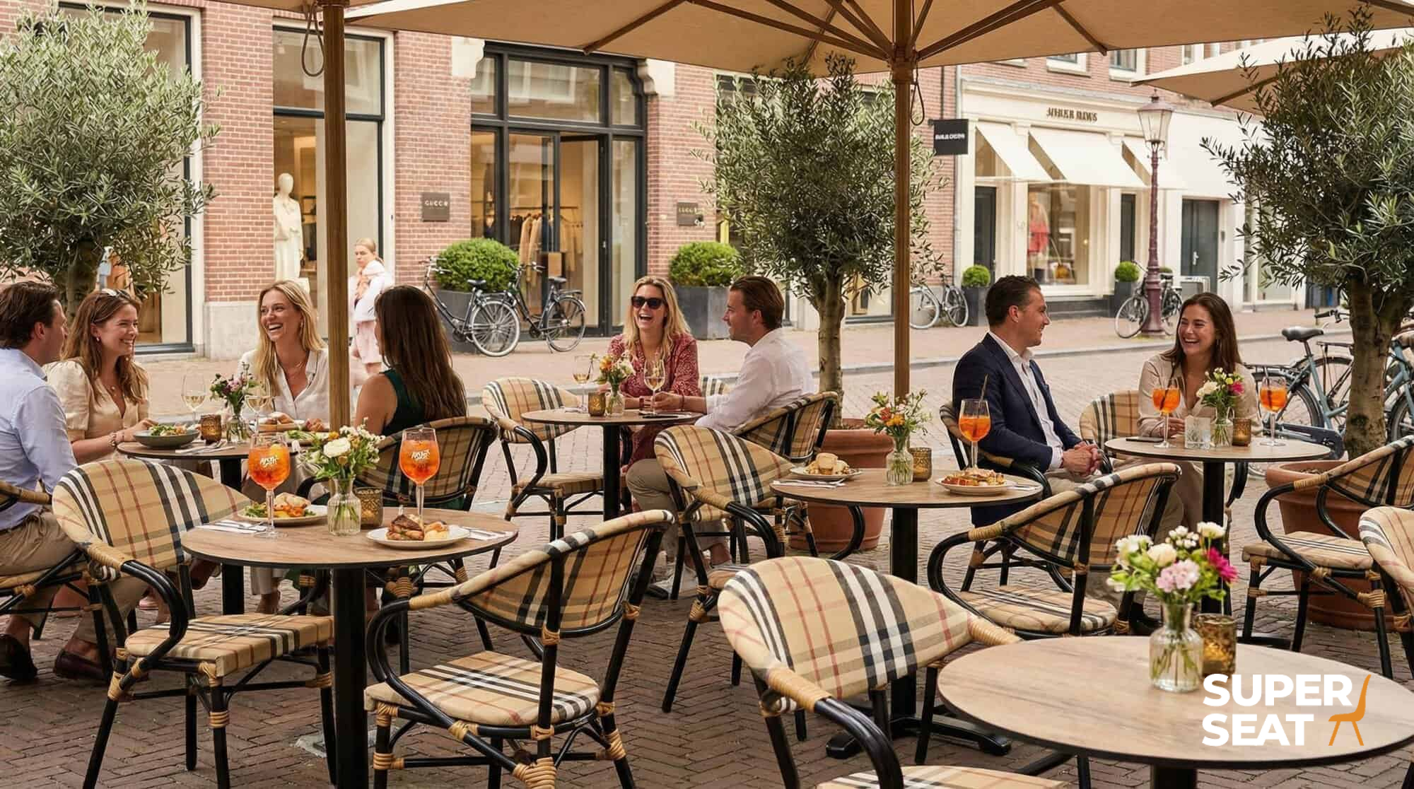 Burlen & Co. Gastronomie Terrassenstühle Karo – stapelbar