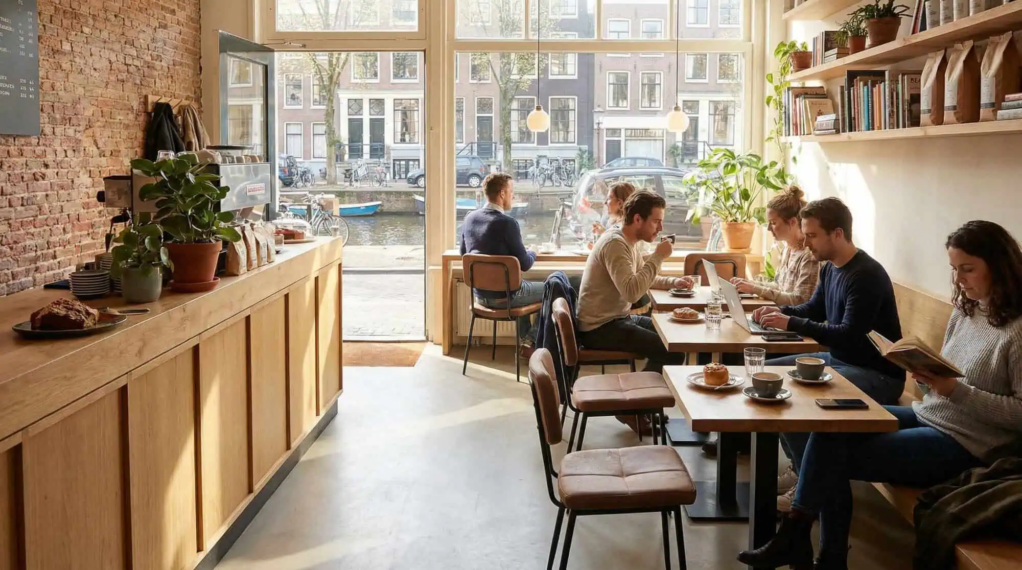 Gerlon Vintage Designerstühle mit Lederbezug in Cognac